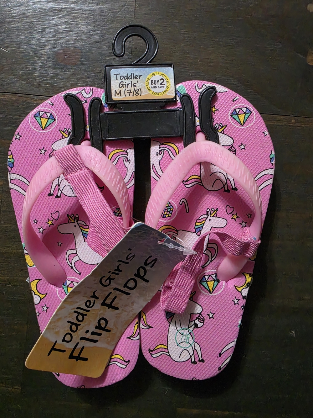 Toddler Girls Pink Unicorn Flip Flops